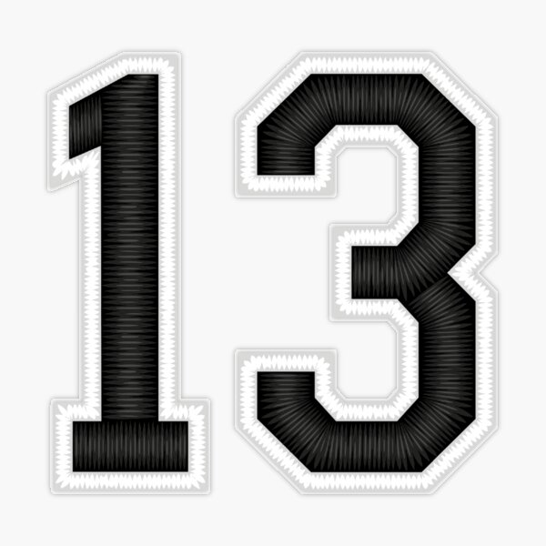 13 Black Jersey Sports Number thirteen Football 13 Pullover Hoodie for  Sale by elhefe