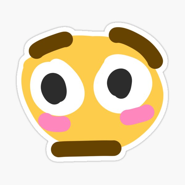 "Cursed Flushed Face Emoji." Sticker for Sale by Combrero Redbubble