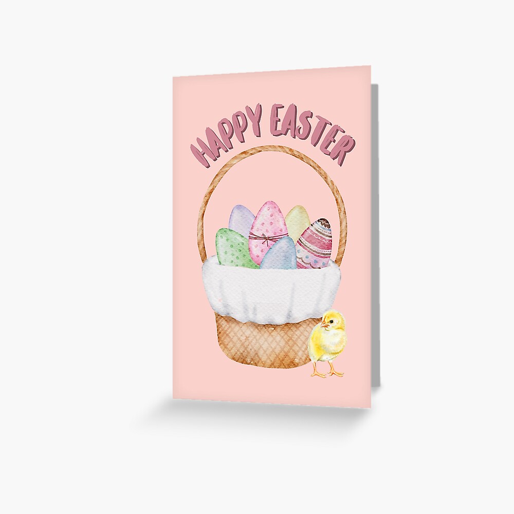 Happy Easter Egg Basket Greeting Card