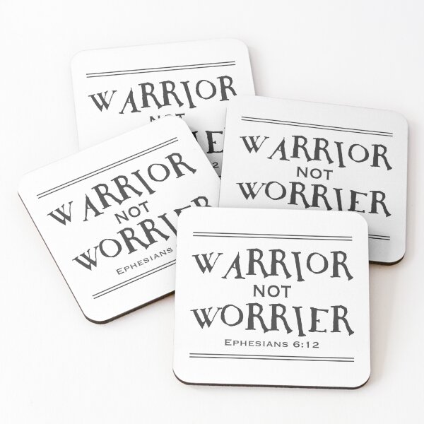 Item preview, Christian Design - Warrior Not Worrier. Bible Quote Ephesians 6:12 designed and sold by simplydesignart.
