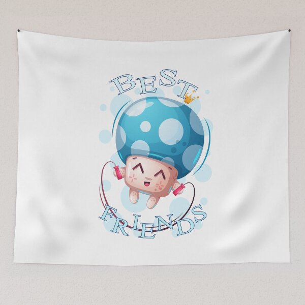 Item preview, Best Friends playful Mushroom Cartoon designed and sold by aventi24.