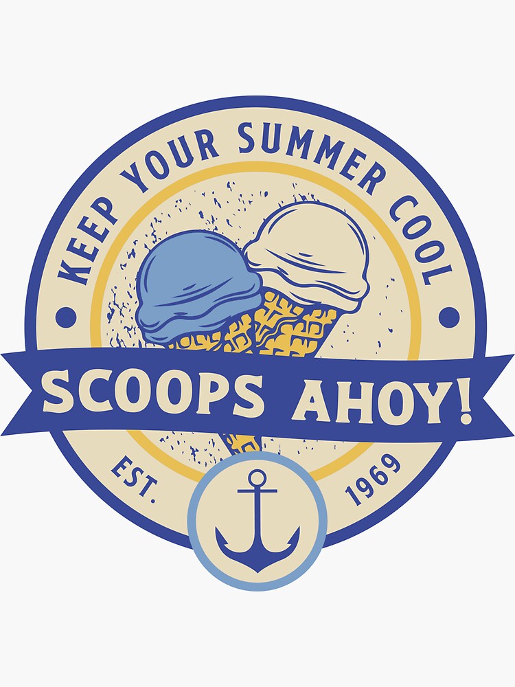 "Scoops Ahoy Ice Cream" Sticker by ShaneinJapan Redbubble