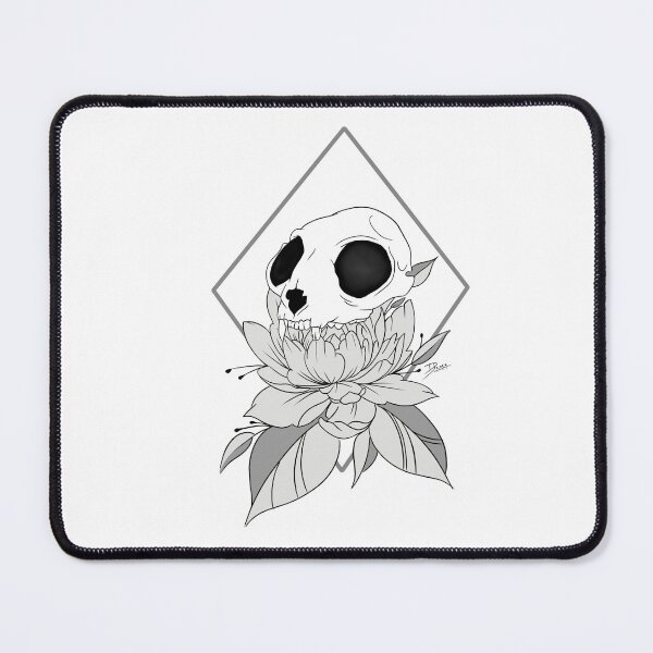 Item preview, Cat skull with peony #2 designed and sold by Gemini2point0.