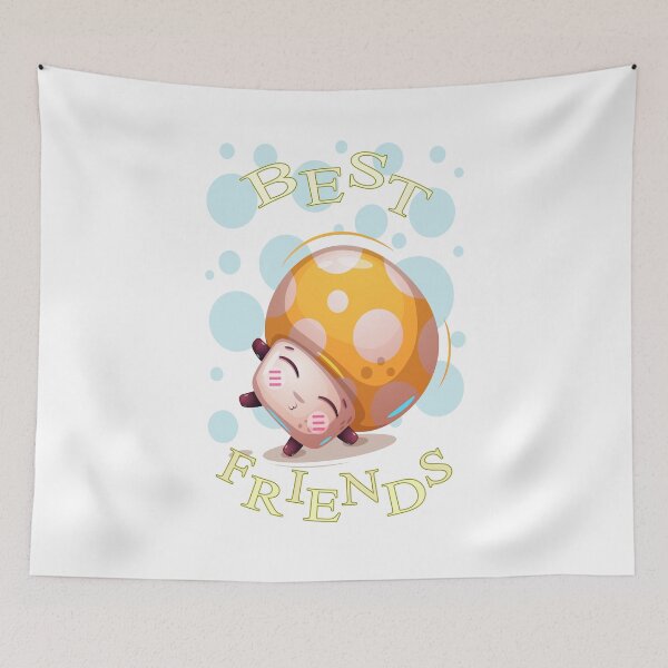 Item preview, Best Friends Cheerful Mushroom Cartoon designed and sold by aventi24.