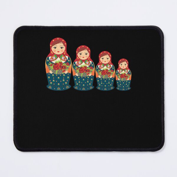 Item preview, Day Gift Matryoshka Russia Dolls Russian Matryoshka Figures White Black Red With Deep V Neckline designed and sold by Weissnat1982.