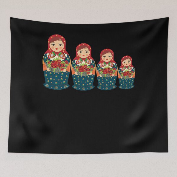 Item preview, Day Gift Matryoshka Russia Dolls Russian Matryoshka Figures White Black Red With Deep V Neckline designed and sold by Weissnat1982.