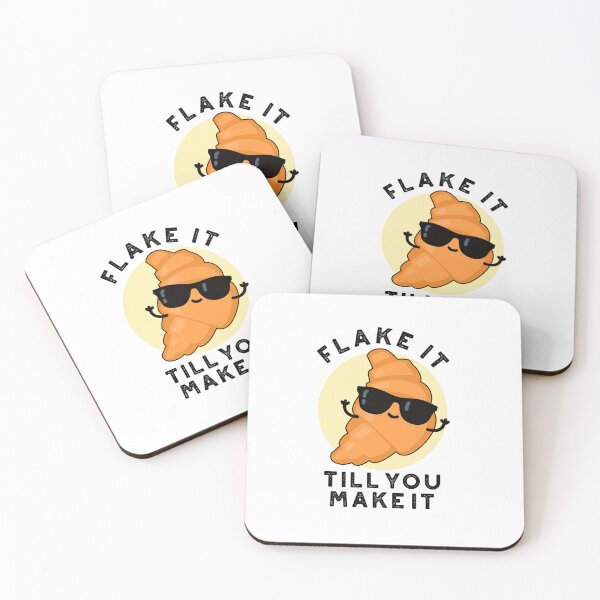 Item preview, Flake It Till You Make It Funny Croissant Puns  designed and sold by punnybone.