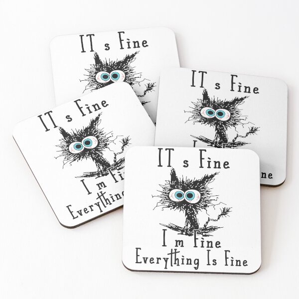 Item preview, Im Fine Everything Is Fine Funny Cat Fathers Day designed and sold by blackspiderkid.