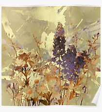 floral sur beige/floral on beige Poster