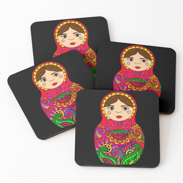 Item preview, Funny Gifts Nesting Doll - Red Palette Flowers Matryoshka Design designed and sold by Weissnat1982.