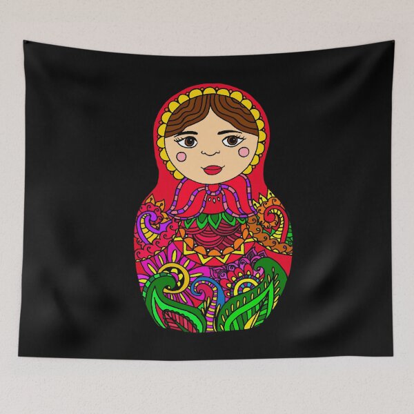 Item preview, Funny Gifts Nesting Doll - Red Palette Flowers Matryoshka Design designed and sold by Weissnat1982.