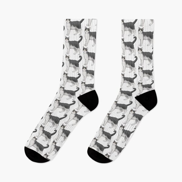 Item preview, Cat - American Wirehair Cat - Gray and White designed and sold by Jennifer Stolzer.
