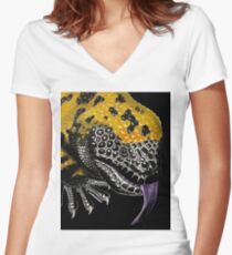 Gila-Monster Tailliertes T-Shirt mit V-Ausschnitt
