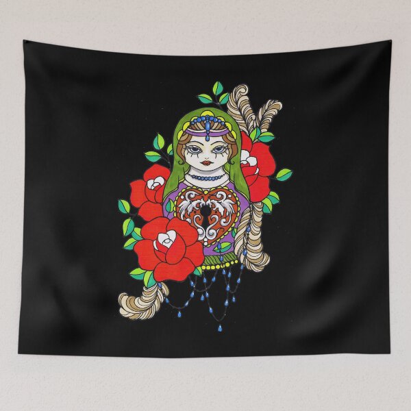 Item preview, Music Vintage Retro Russian Doll And Roses Softstyle Tee Nesting designed and sold by Weissnat1982.