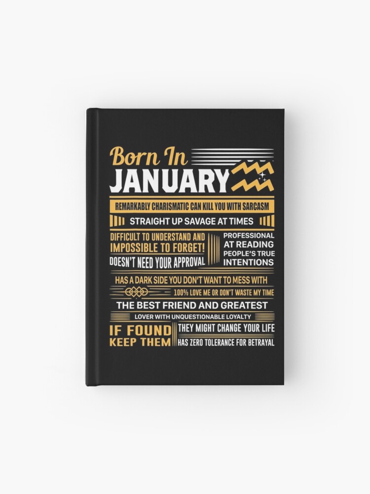 January Birthday Zodiac Gifts Born In January Aquarius Zodiac Hardcover Journal