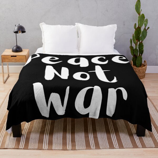 Item preview, Peace Not War. Text only design. White text. Handwritten designed and sold by JellyBeenzz.