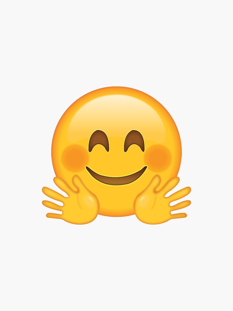 Thumbnail 3 von 3, Sticker, Umarmender Gesicht emoji Aufkleber designt und verkauft von totesemotes.