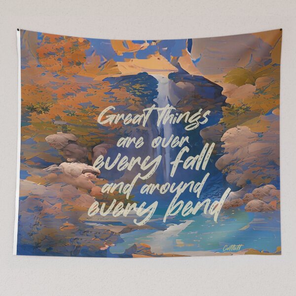 Item preview, Inspirational Quotes - Hiker - Nature -Waterfall designed and sold by CattlettArt.