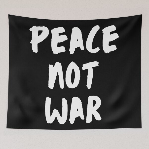 Item preview, Peace Not War. Text only design. White text. Handwritten designed and sold by JellyBeenzz.