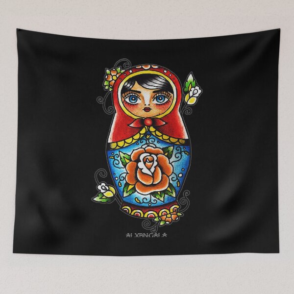 Item preview, Vintage Retro Matryoshka Doll Flag Tee Peace Grater Together Tee designed and sold by Weissnat1982.