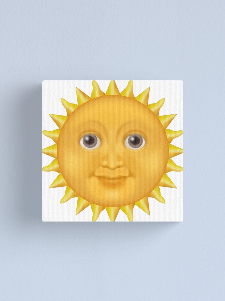 Creepy Sun Emoji Canvas Print For Sale By Totesemotes Redbubble 1130