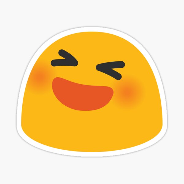 "Smiling face with open mouth and tightlyclosed eyes emoji" Sticker by