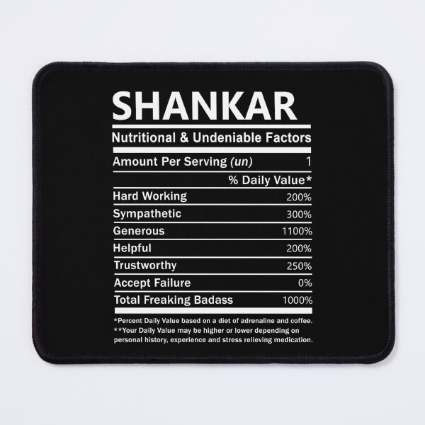 Item preview, Shankar Name T Shirt - Shankar Nutritional And Undeniable Factors Gift Item Tee designed and sold by stacyarmst.