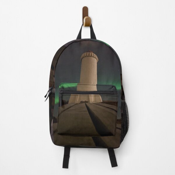 Item preview, Aurora borealis behind Akranes lighthouse designed and sold by Kirstynmichelle.