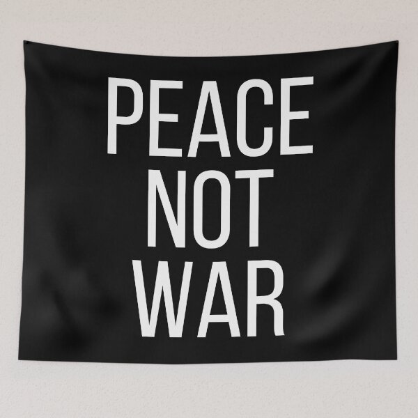 Item preview, Peace Not War. Text only design. White text. Capitals designed and sold by JellyBeenzz.