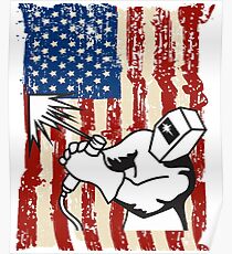 American Welder Flag T-shirts Poster