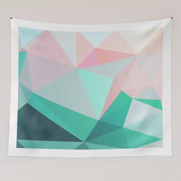 Item preview, Geometric landscape - Pink and Green designed and sold by Dominiquevari.