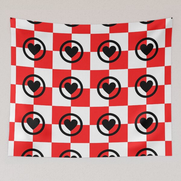 Item preview, Playing Cards, Solitaire, Heart Black, Red and White Background, Love, Cute, Checkered  designed and sold by Ellecher23.