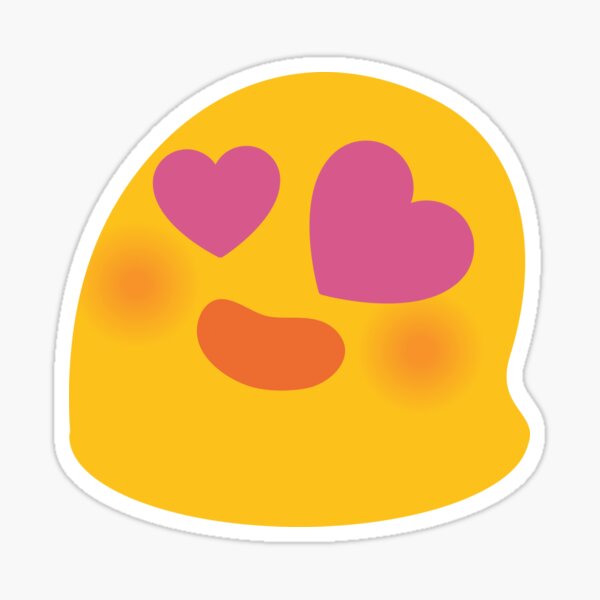 "Shy inlove face emoji" Sticker for Sale by totesemotes Redbubble