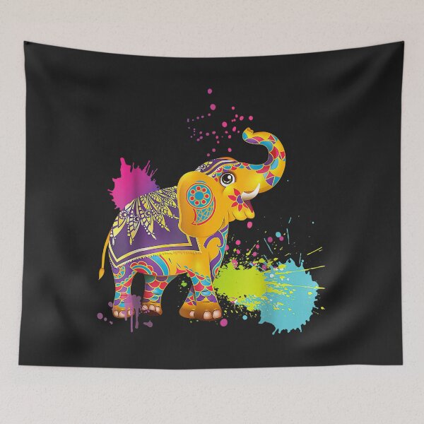 Item preview, Happy Holi Tshirt Colors India Hindu Spring, Elephant Holi designed and sold by olgacadb.