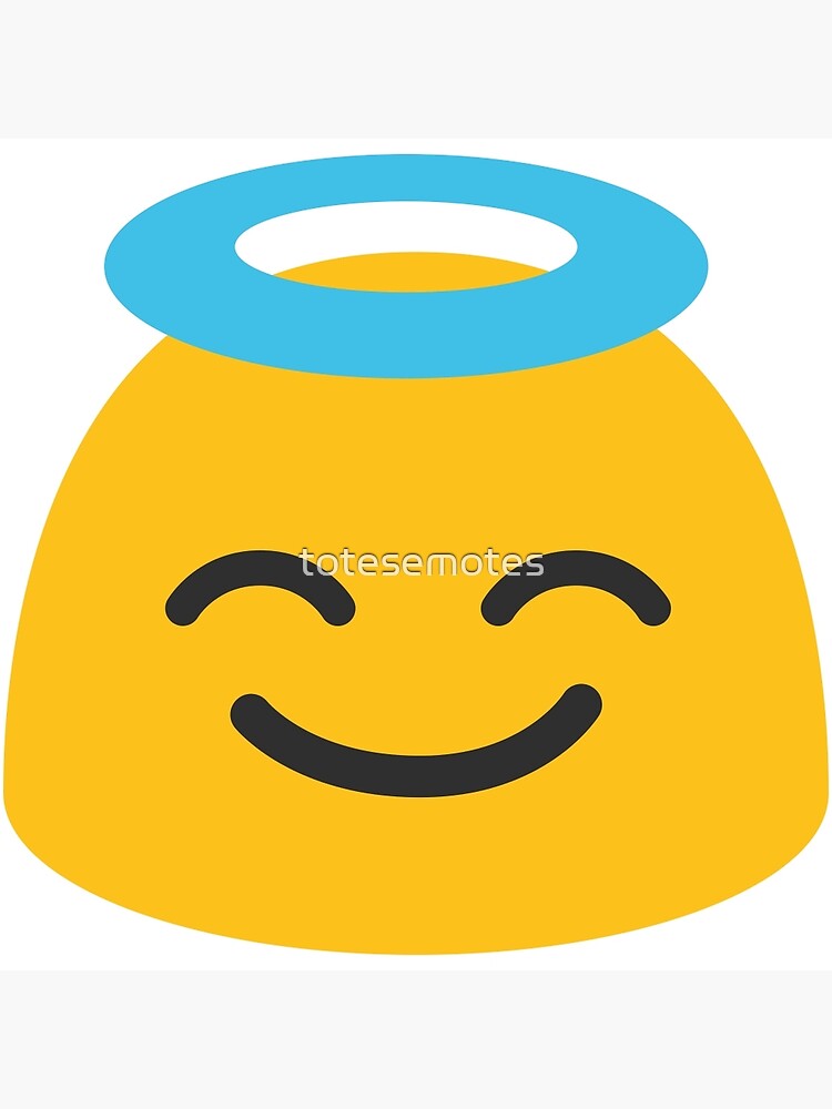 "Smiling face with halo emoji" Canvas Print by totesemotes Redbubble