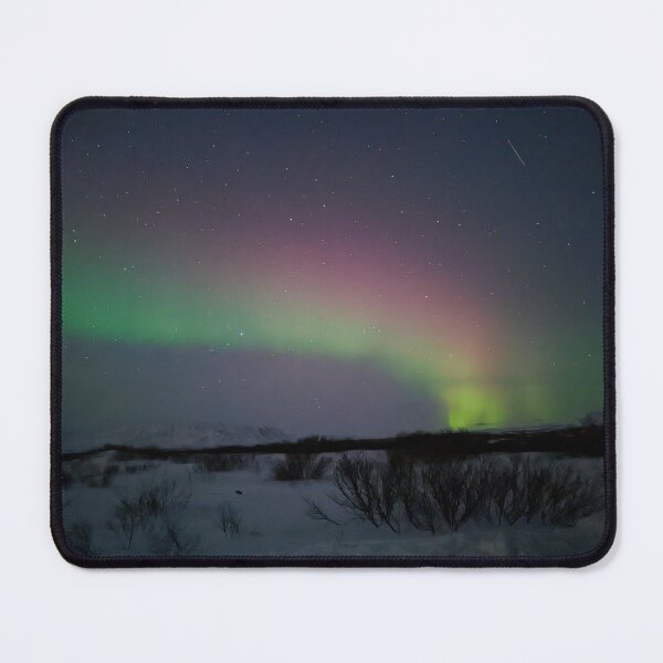 Item preview, thingvellir national park aurora borealis and a shooting star designed and sold by Kirstynmichelle.