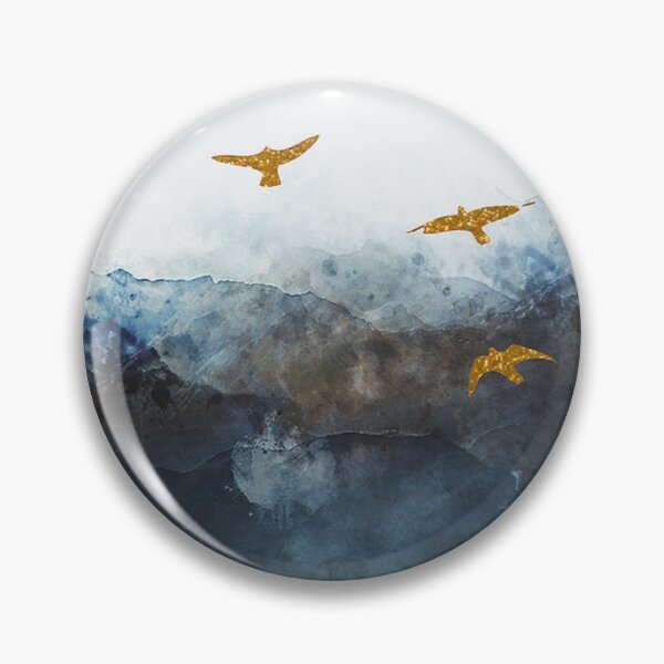 Item preview, gold birds floating on the rocky shore  designed and sold by ritusdesigns.
