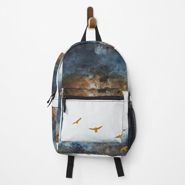 Item preview, gold birds floating on the rocky shore designed and sold by ritusdesigns.