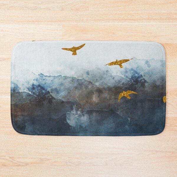 Item preview, gold birds floating on the rocky shore  designed and sold by ritusdesigns.