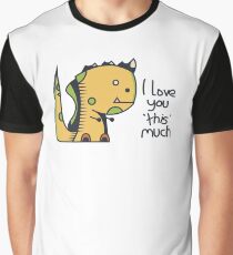 Affectionate Dinosaur Graphic T-Shirt