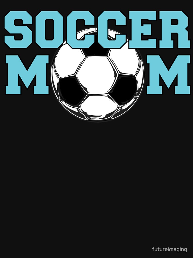 Thumbnail 3 of 3, Fitted Scoop T-Shirt, Soccer Mom - Blue text designed and sold by futureimaging.