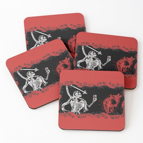 Item preview, Vintage Flora Blackbeard Pirate Flag Reimagined Black & Red designed and sold by Freihalt.