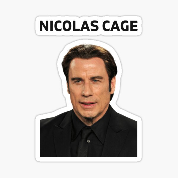 Vista previa del artículo con la obra «Enfréntate a John Travolta Nicolas Cage», diseñado y vendido por Sidou94.