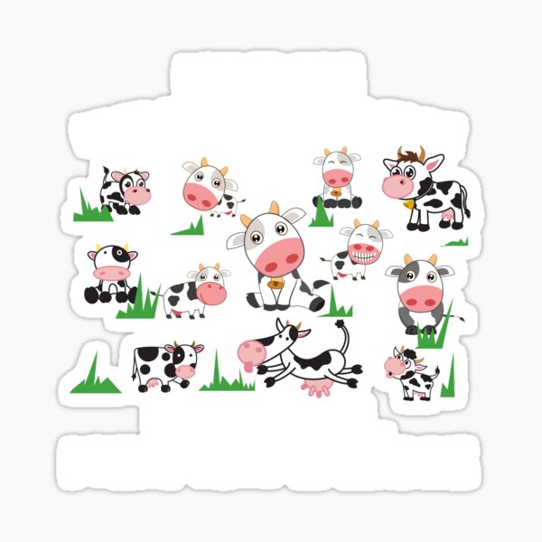 Vista previa del artículo con la obra «Familia de vacas lecheras», diseñado y vendido por LittleDuckk.