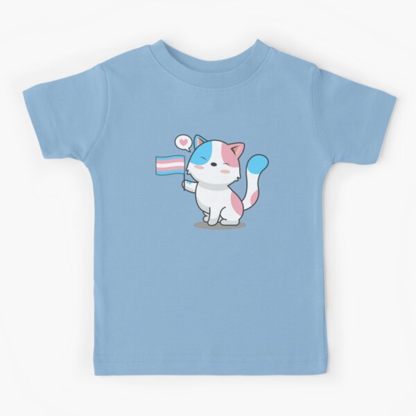 Item preview, Cute Cat Holding Transgender Pride Flag designed and sold by Luan Huynh.