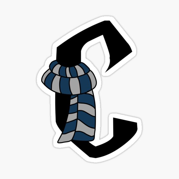 C letter harry p hp Raven lettering Sticker