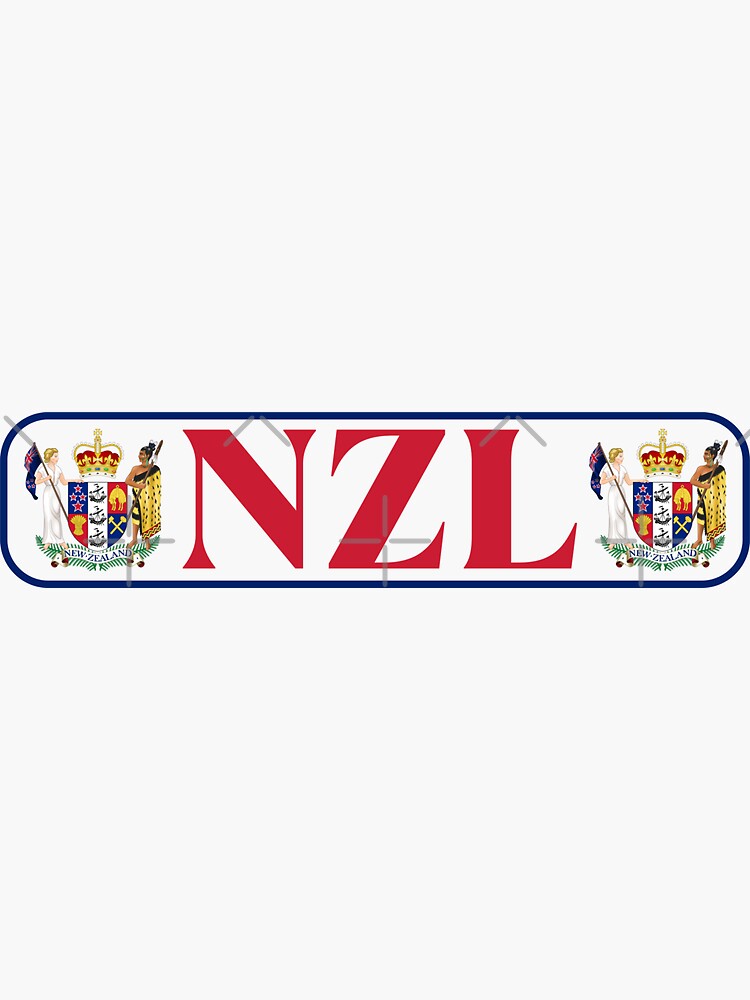 "NZL 3 Letter Code New Zealand" Sticker by FedSherDesign Redbubble