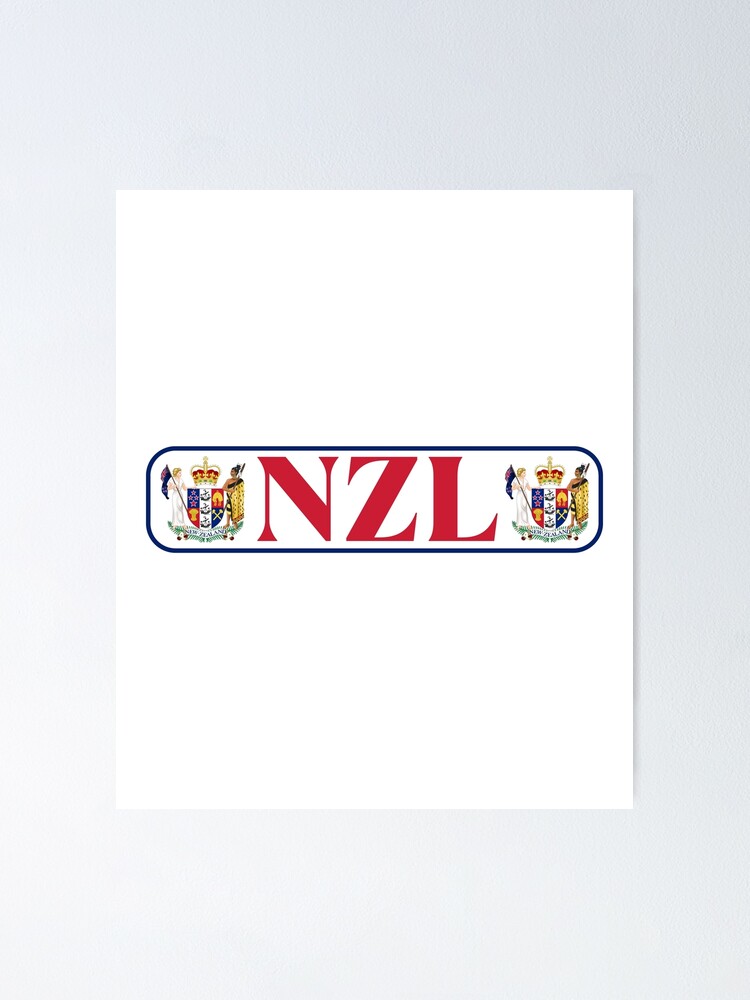 "NZL 3 Letter Code New Zealand" Poster by FedSherDesign Redbubble