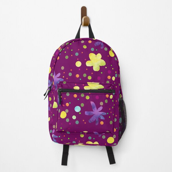 Item preview, Flowers and dots on violet background designed and sold by lausn.