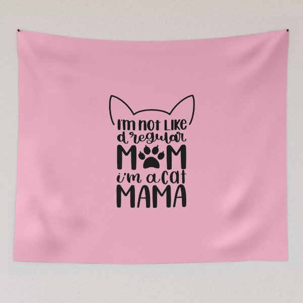 Item preview, I am not like a regular mom, I 'm a cat mama. Funny cat saying. Cat calligraphy.  designed and sold by KatiaKovan.
